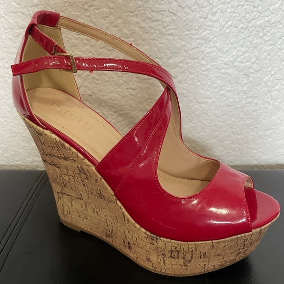 Forever 21 red wedges - Picture 4 of 11